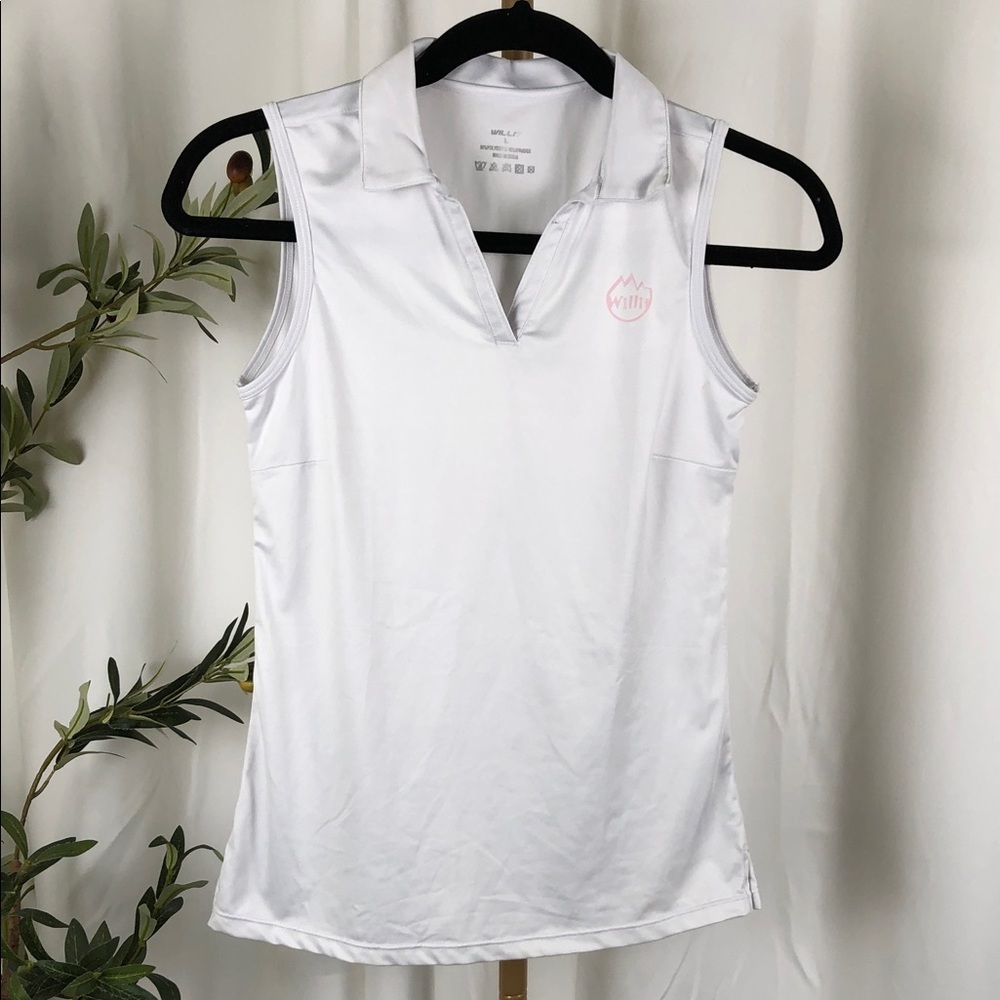 Willit White Sleeveless Polo Tank Top Golf Tennis Sz L (K1)